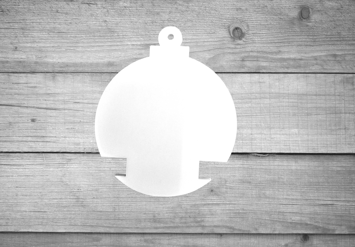 Acrylic bauble blanks with side ribbon slot 2