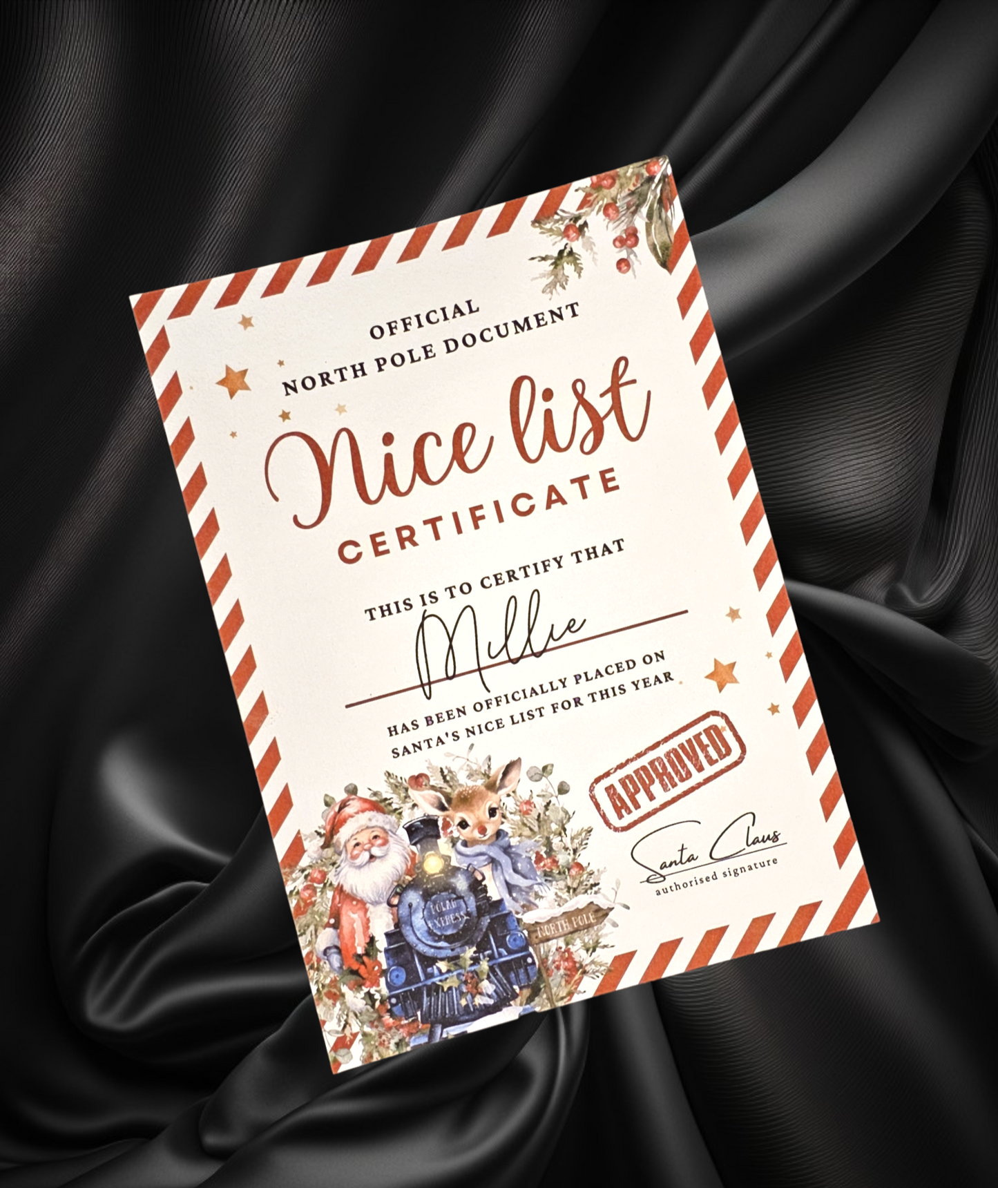 Personalised nice list certificate