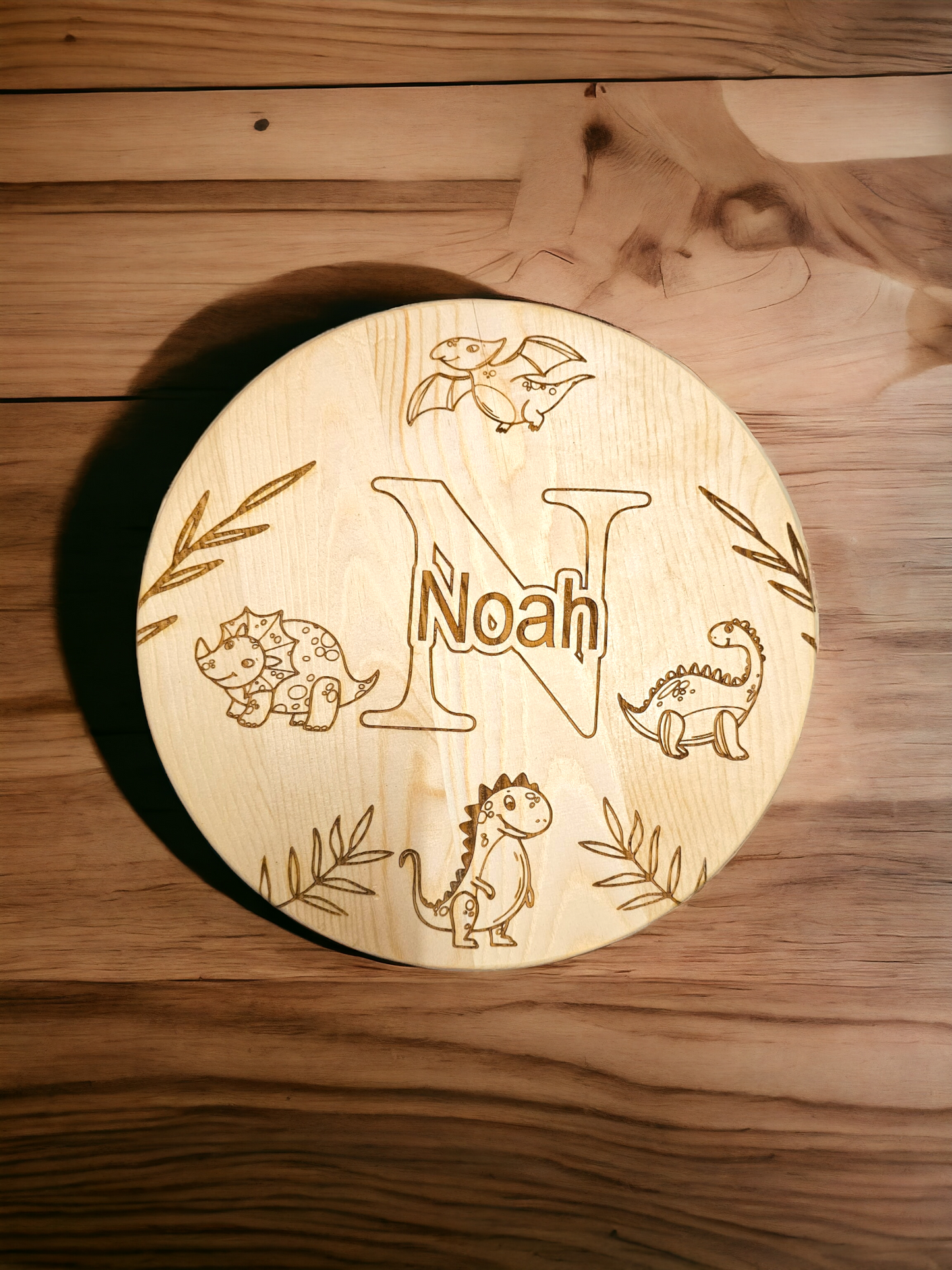 Personalised children's wooden Dinosaur stool