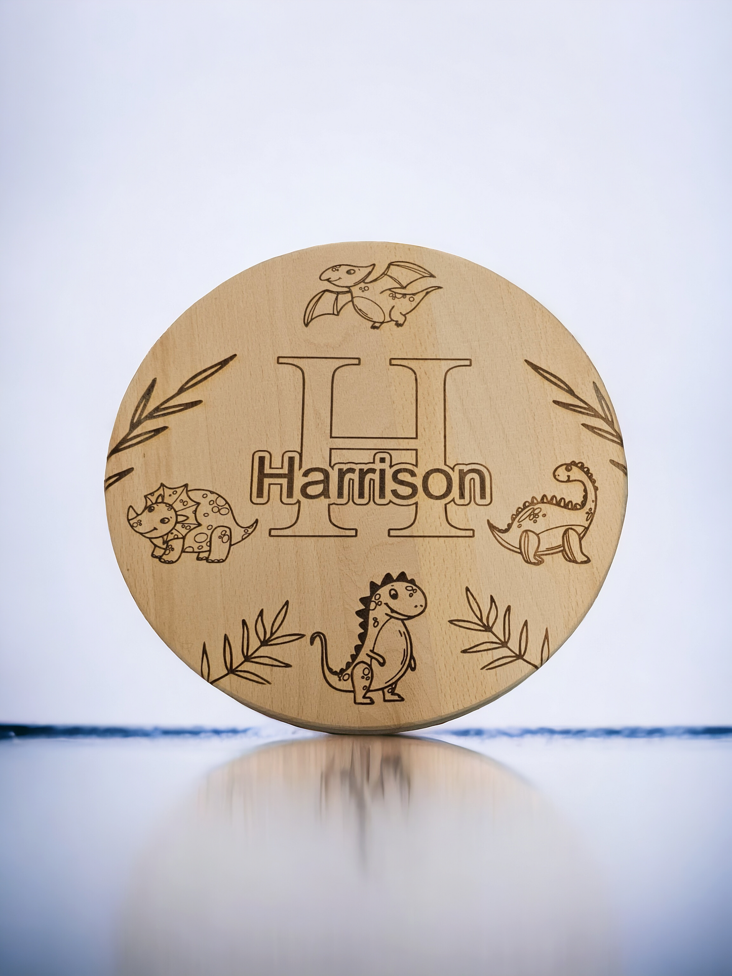 Personalised children's wooden Dinosaur stool