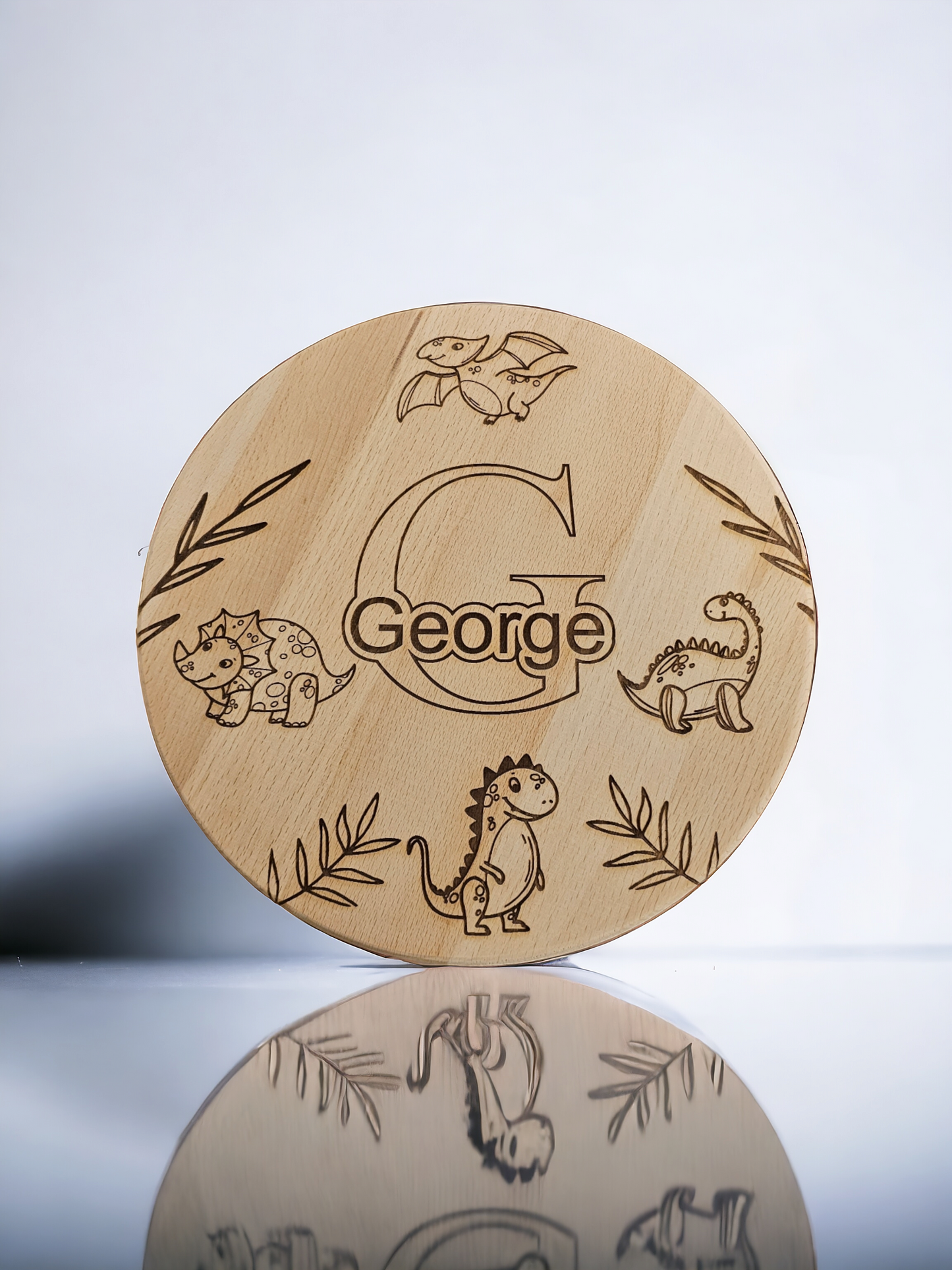 Personalised children's wooden Dinosaur stool