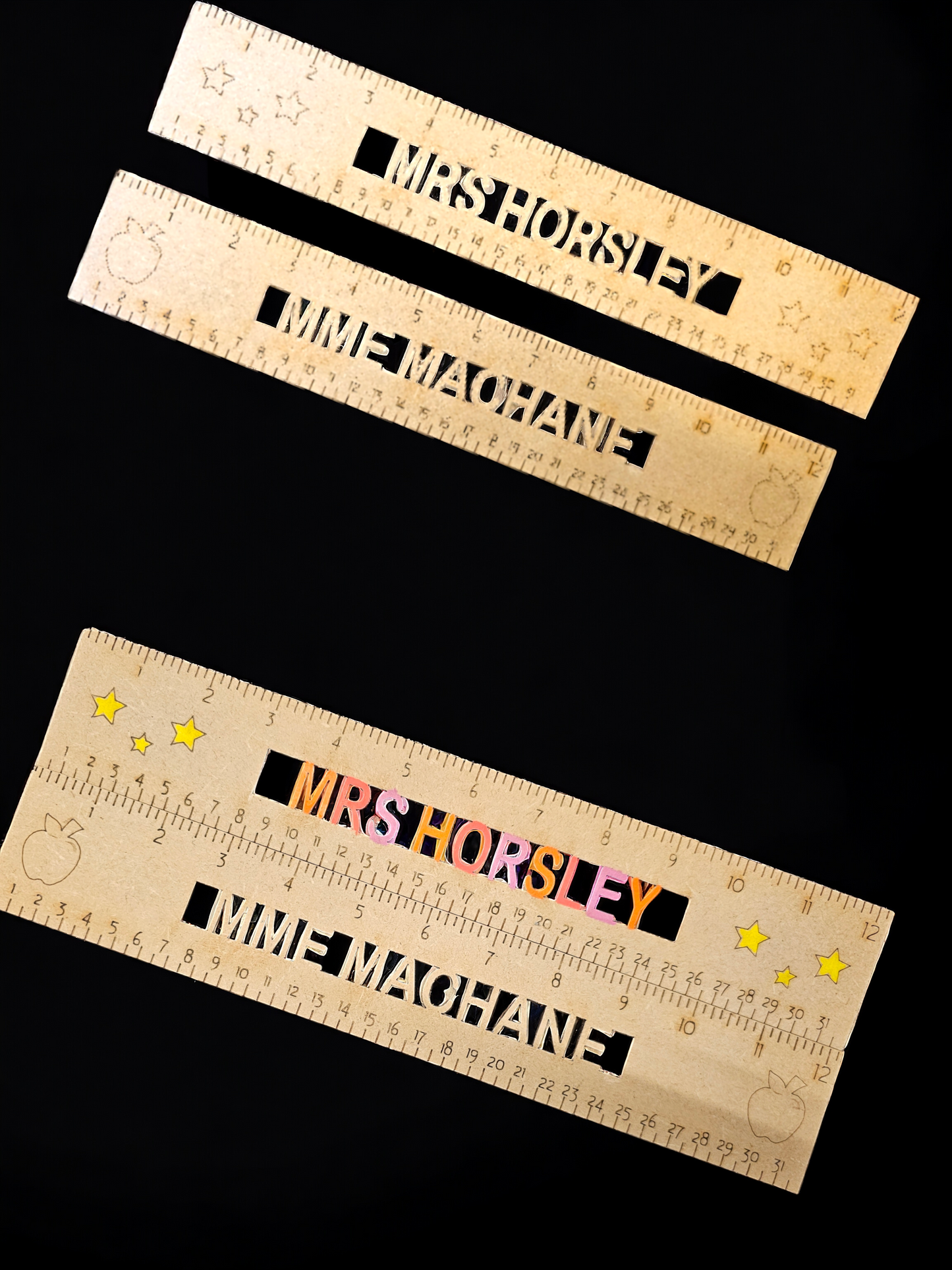 Teacher gift, personalised 30cm wooden ruler