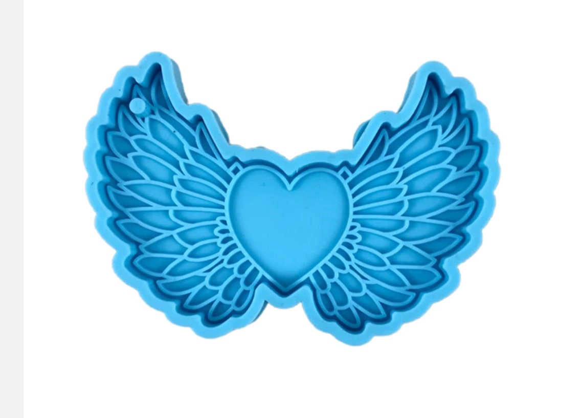 Heart Wings Pendant Silicone Mould DIY Crafts Jewellery Casting Tool Keychain Epoxy Resin Mould
