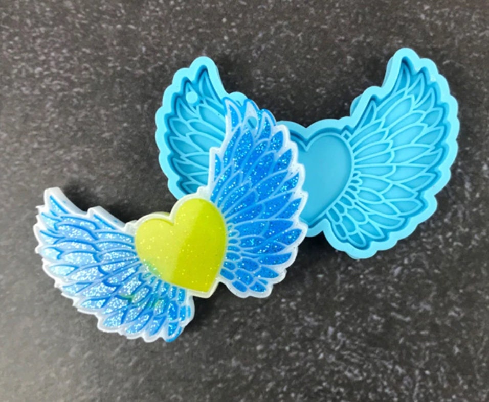 Heart Wings Pendant Silicone Mould DIY Crafts Jewellery Casting Tool Keychain Epoxy Resin Mould