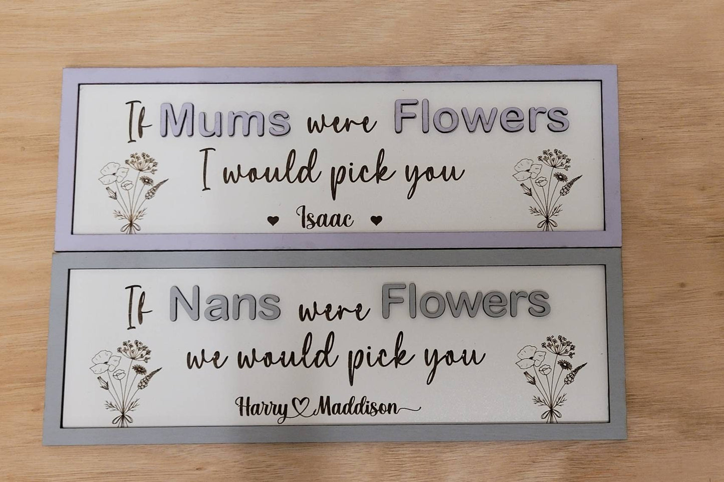Personalised mothers day personalised sign, 30cm x10cm, if nans were flowers, if mum's were flowers, mothers day gift, gift for nan