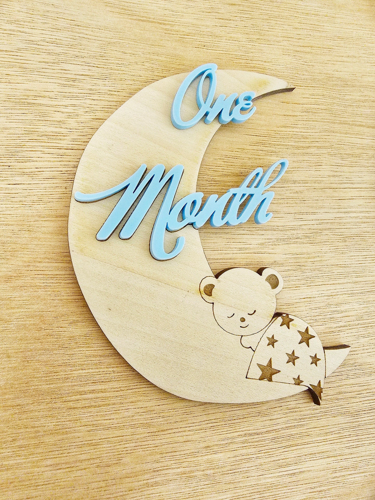 Baby Mile Stone set of 12 Moon Crescents, New Born Mile Stone, Baby's 1st Year, Baby shower Gift