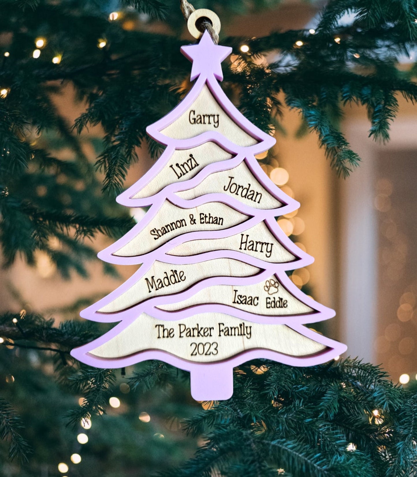 Personalised Christmas tree decoration, personalised Christmas, Christmas decoration, rustic Christmas decor, maple
