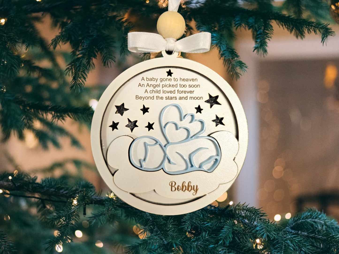 Beautiful baby loss memorial decoration, angel baby, personalised, angel baby memorial miscarriage gift,
