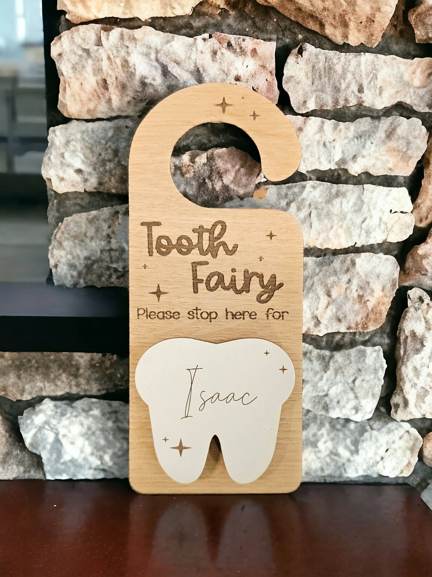Personalised tooth fairy door hangers, children's gifts, money holder, wooden gift