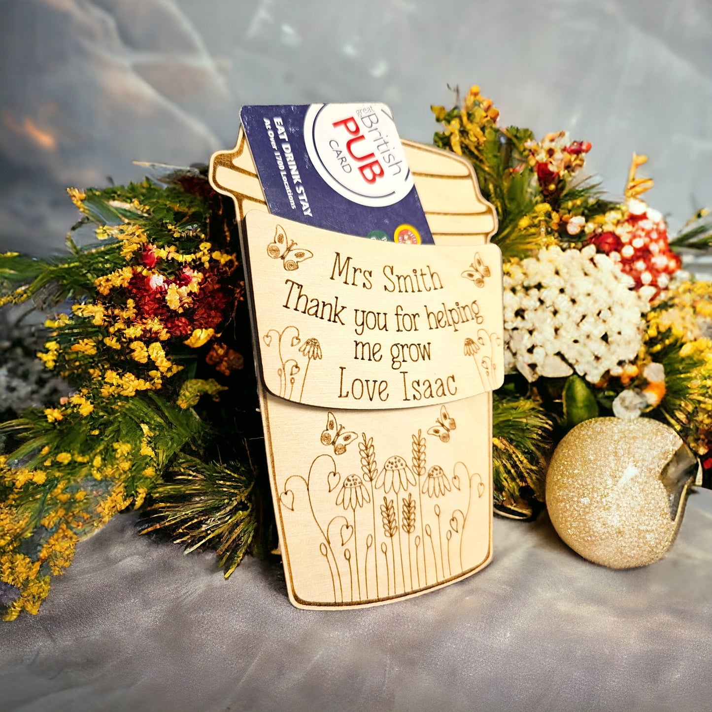 personalised gift card holder, thank you gift, teacher gift, gift for her, gift card, wooden gift card holder, teacher appreciation.