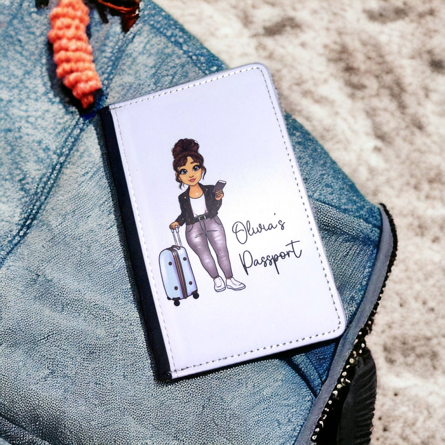 personalised curvey dolly passport covers, passport holder,