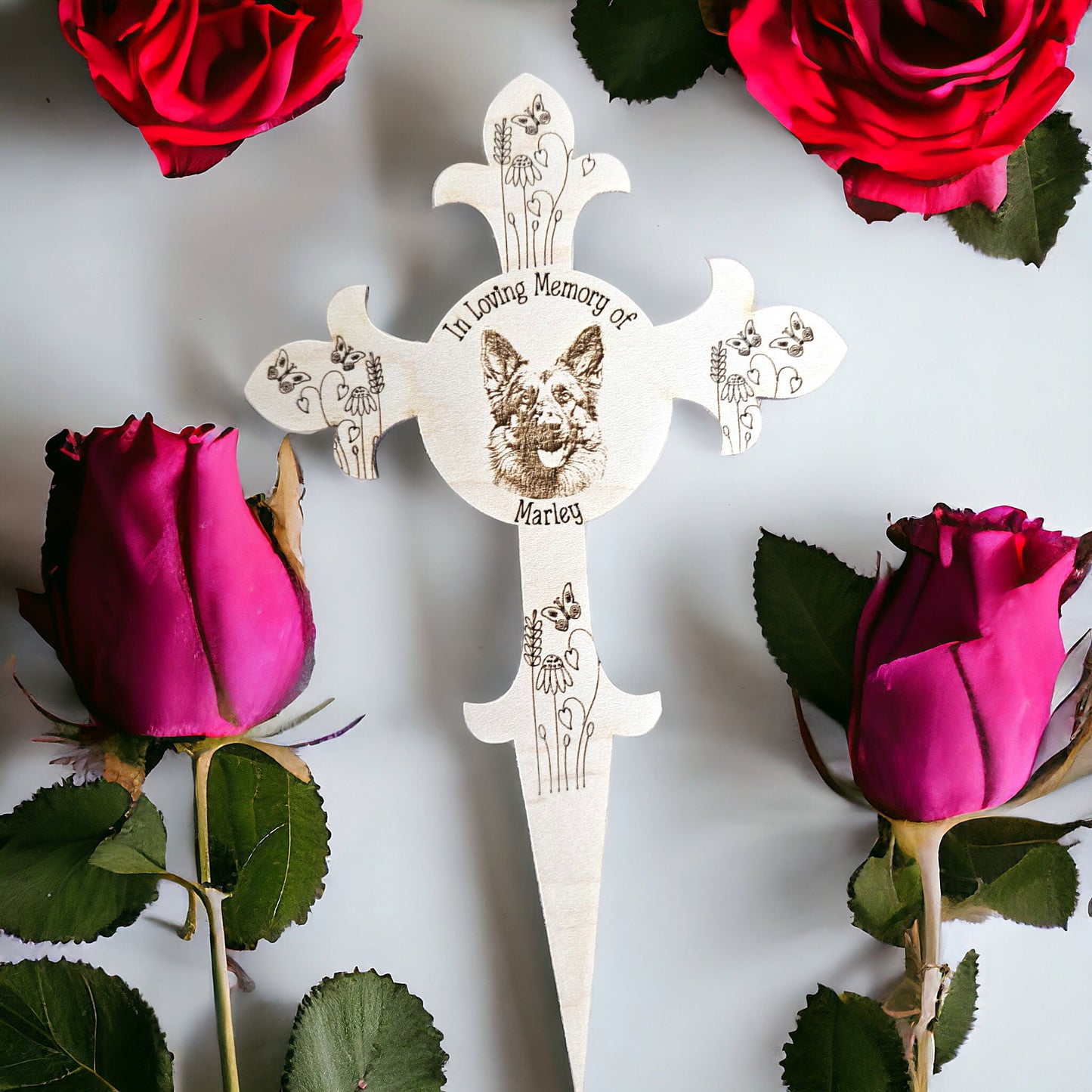 Pet memorial grave markers, Rabbit, dog, hamster, pet loss, in loving memory, personalised grave marker, bespoke, wooden Cross.