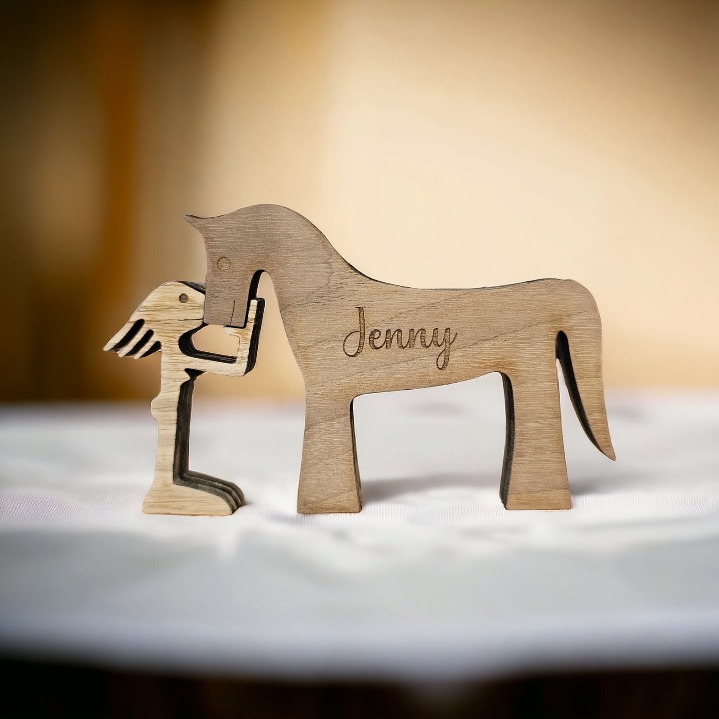 personalised wooden girl and her horse, equestrian gift, gift for her, horse gift, home decor, rustic, pony gift, horse riders.
