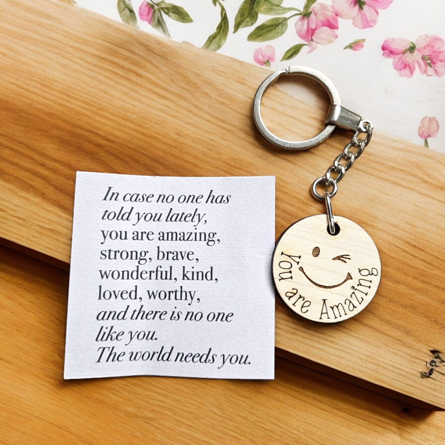 you are amazing keyring, inspiring quote, you are strong, positive thinking keychain, gift for her, gift for him, inspirational,