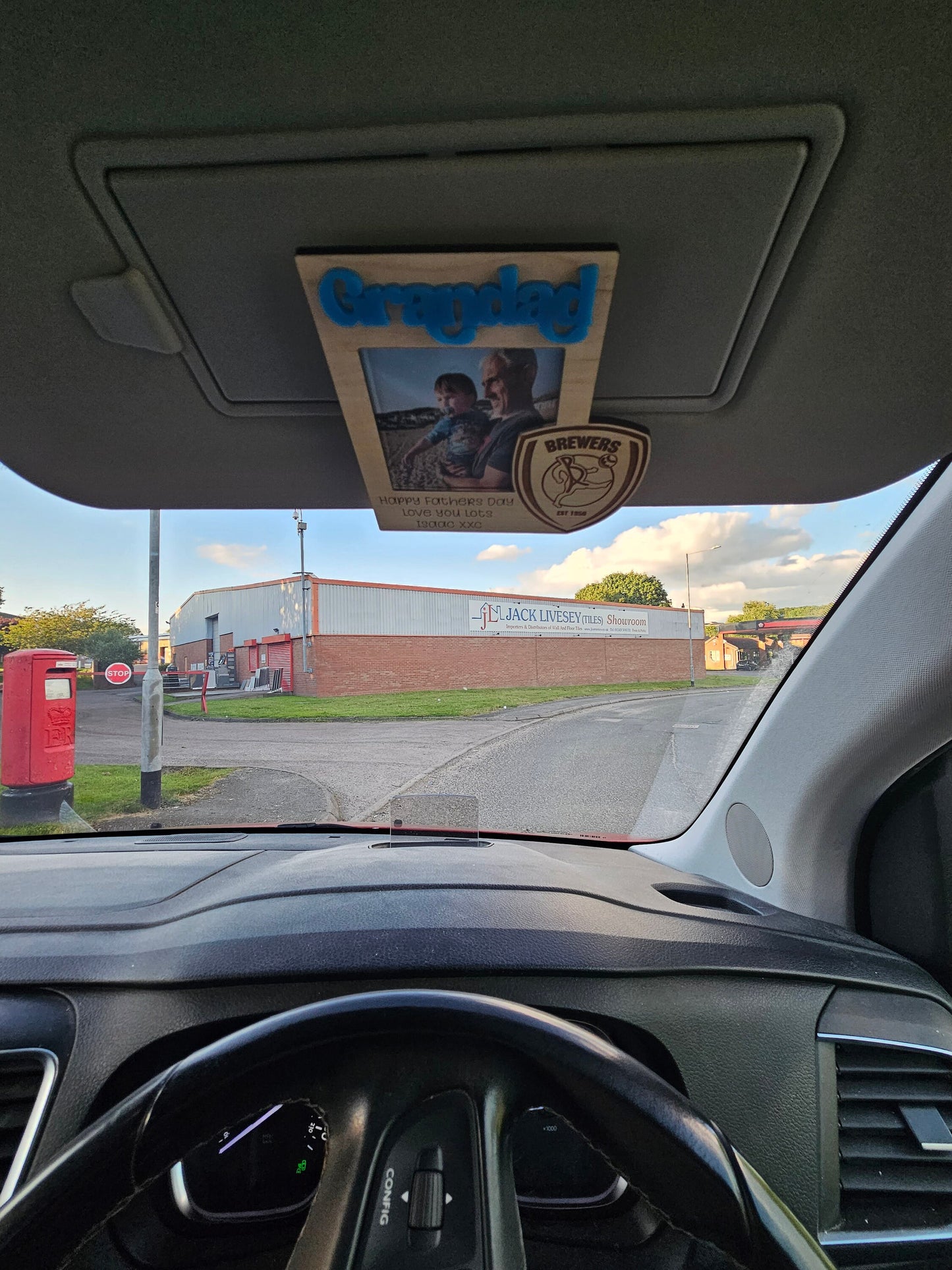 Daddy/dad/grandad magnetic photo frame/sun visor frame, personalised magnetic frame, football theme, father's day gift, gift for grandad