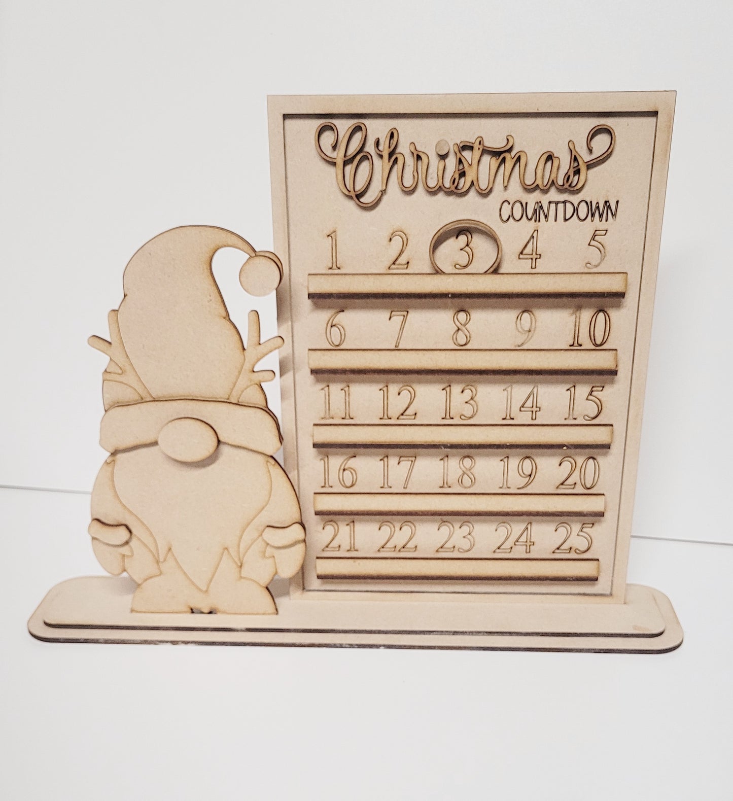 Gnome Christmas countdown advent blank