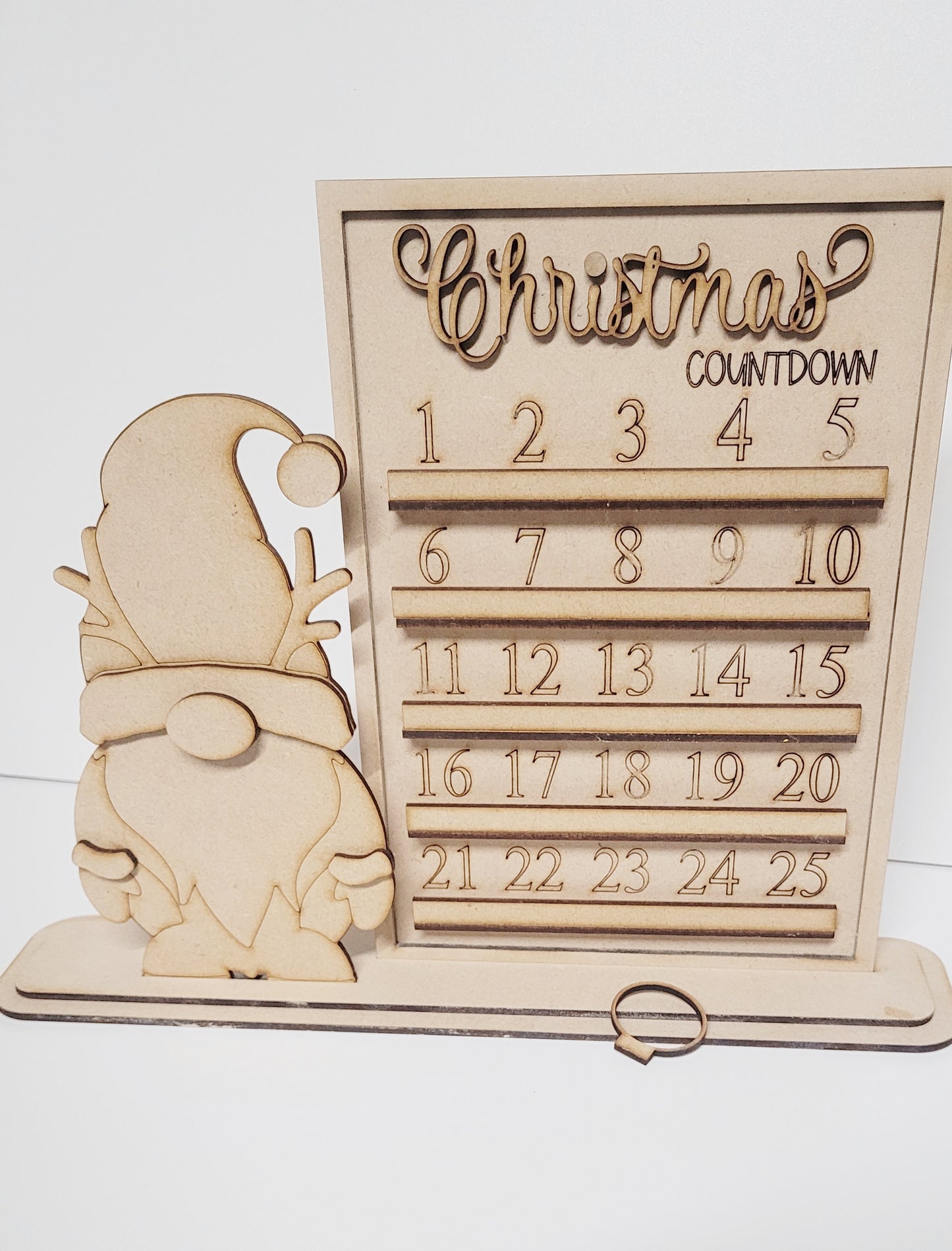 Gnome Christmas countdown advent blank
