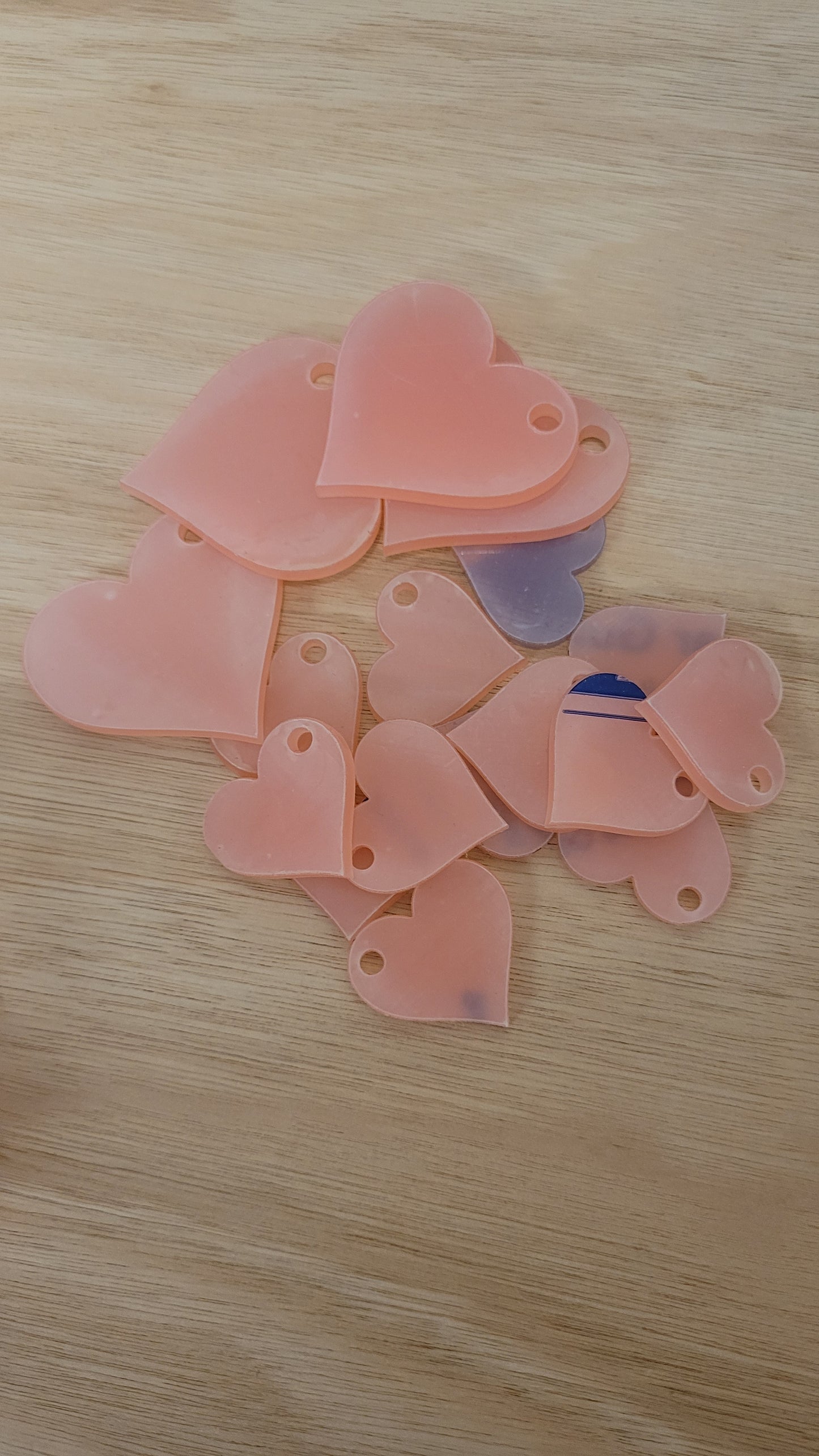 Arcylic blank heart keyring sets