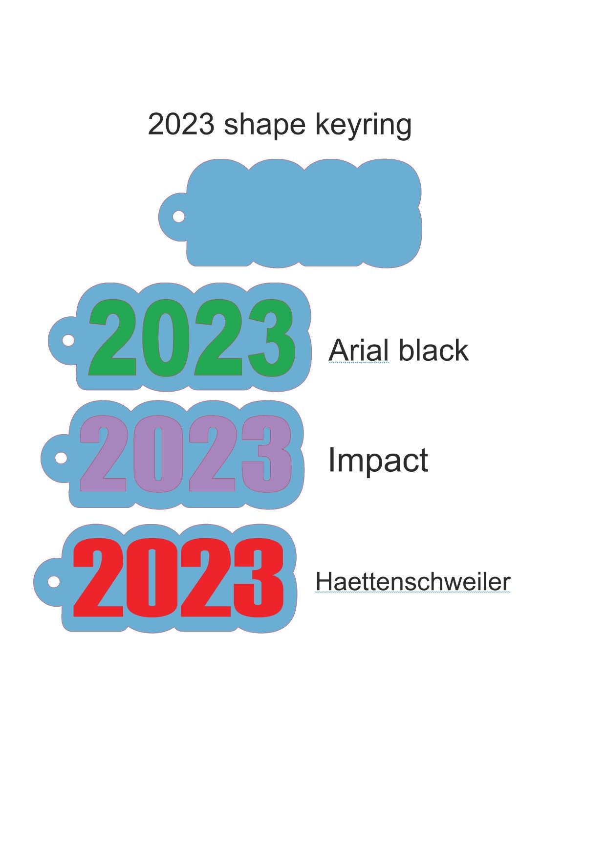 2023 keyring blank pack of 5