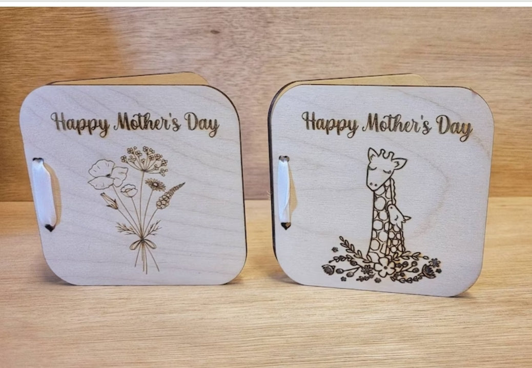 Wooden mother's day card