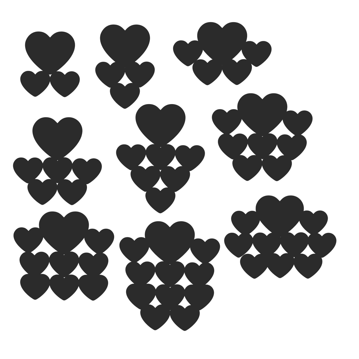 Hanging multiple acrylic heart plaque