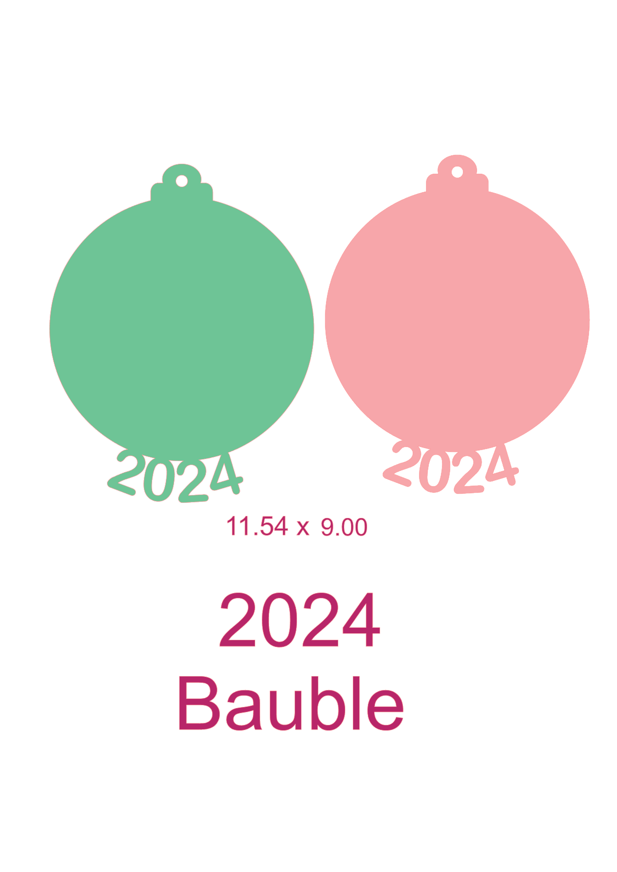 2024 round bauble with SVG