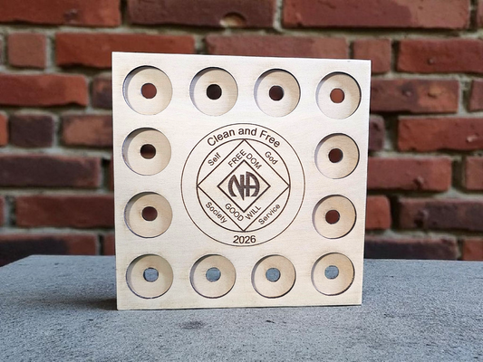 NA Recovery plaque, wood recovery chip display