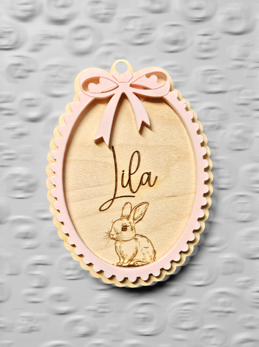 EASTER TAG PERSONALISED with bunny design