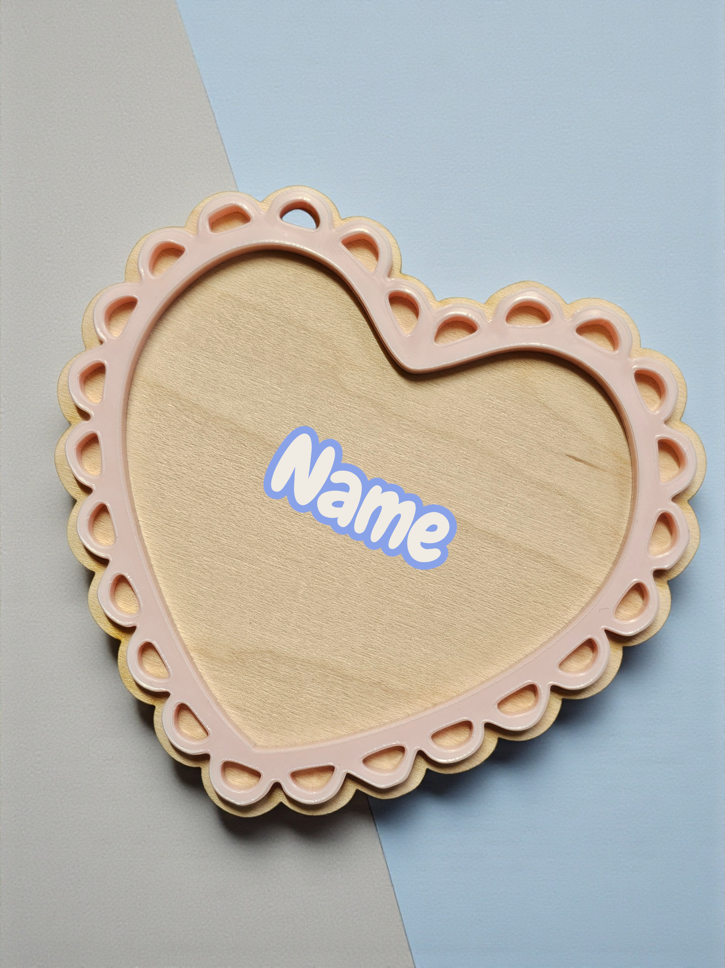 Scalloped Heart layered tag personalised
