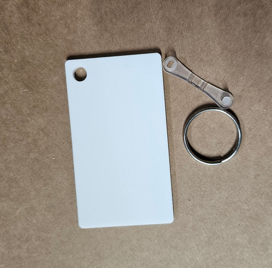 Acrylic sublimation clear coated keyring with connectors and spilt ring