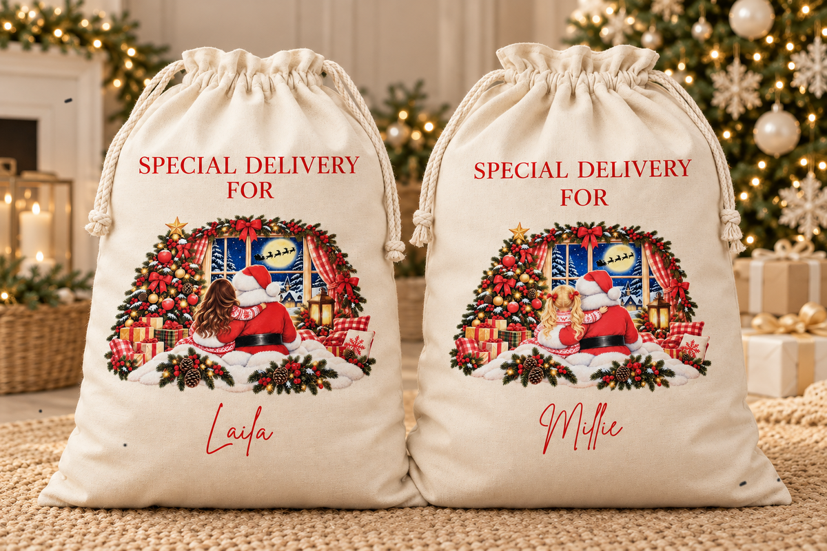 Personalised Christmas Santa Sacks – Special Delivery for Boys & Girls | Large Christmas Gift Bag
