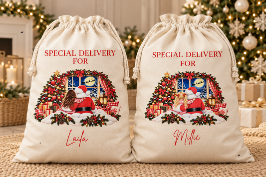 Personalised Christmas Santa Sacks – Special Delivery for Boys & Girls | Large Christmas Gift Bag
