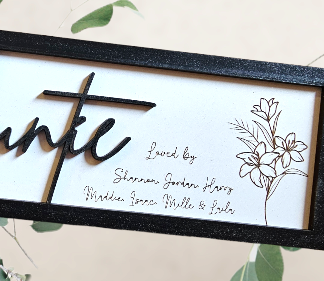 Personalised loved by plaques