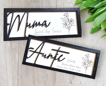 Personalised loved by plaques