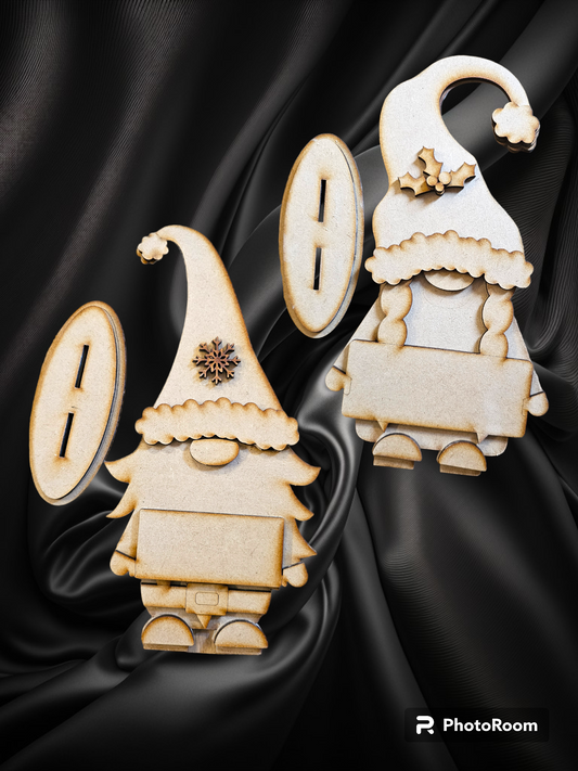 Mr & Mrs Christmas gnome set, mdf blank