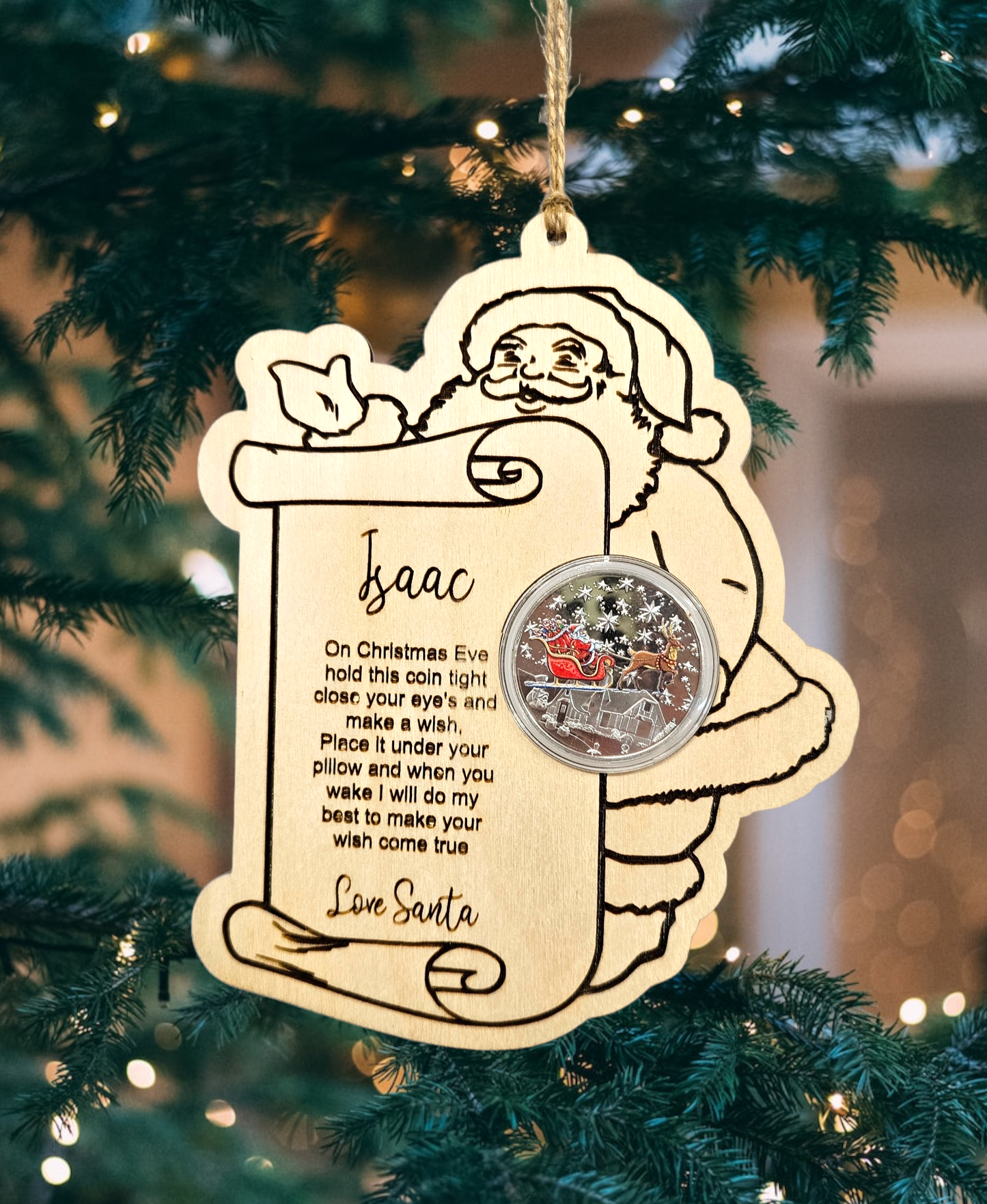 Santa's magical wishing coin