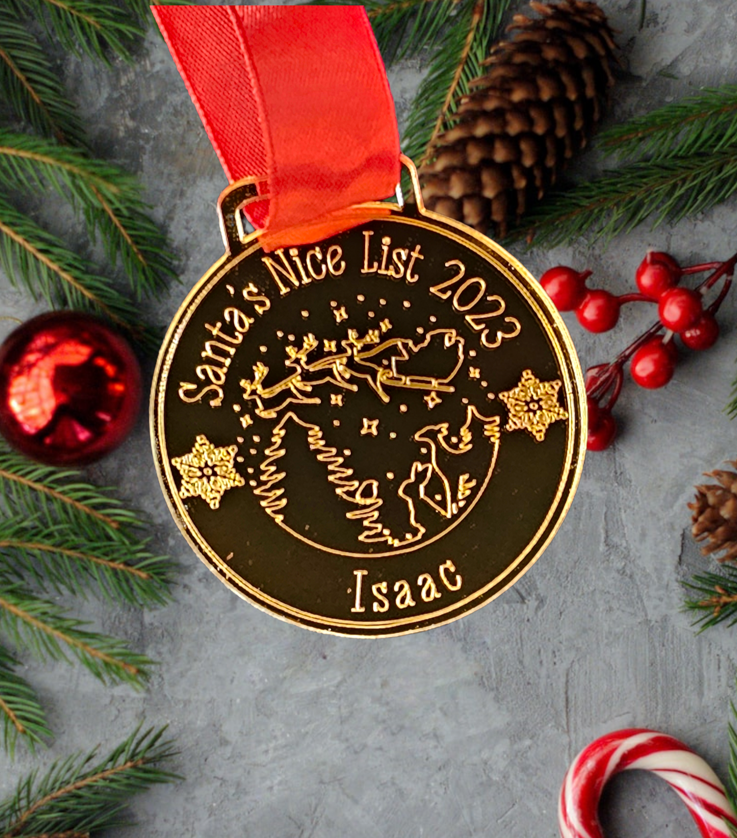 Personalised Santa's nice list medal