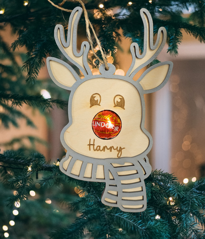 Lidnt personalised chocolate Christmas Raindeers tree decorations