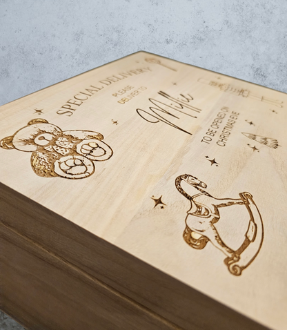 Personalised wooden Christmas eve box