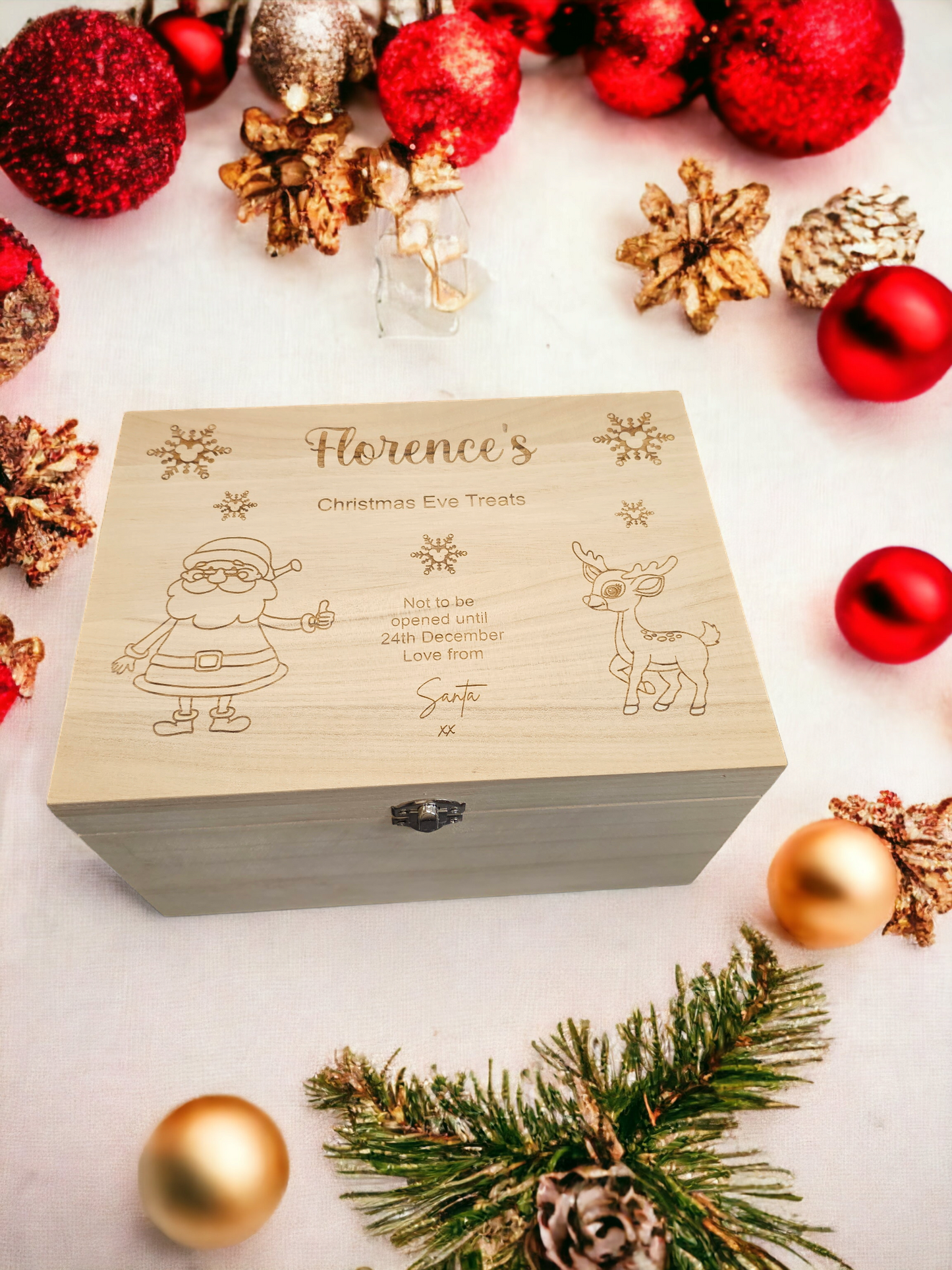 Personalised wooden Christmas eve box
