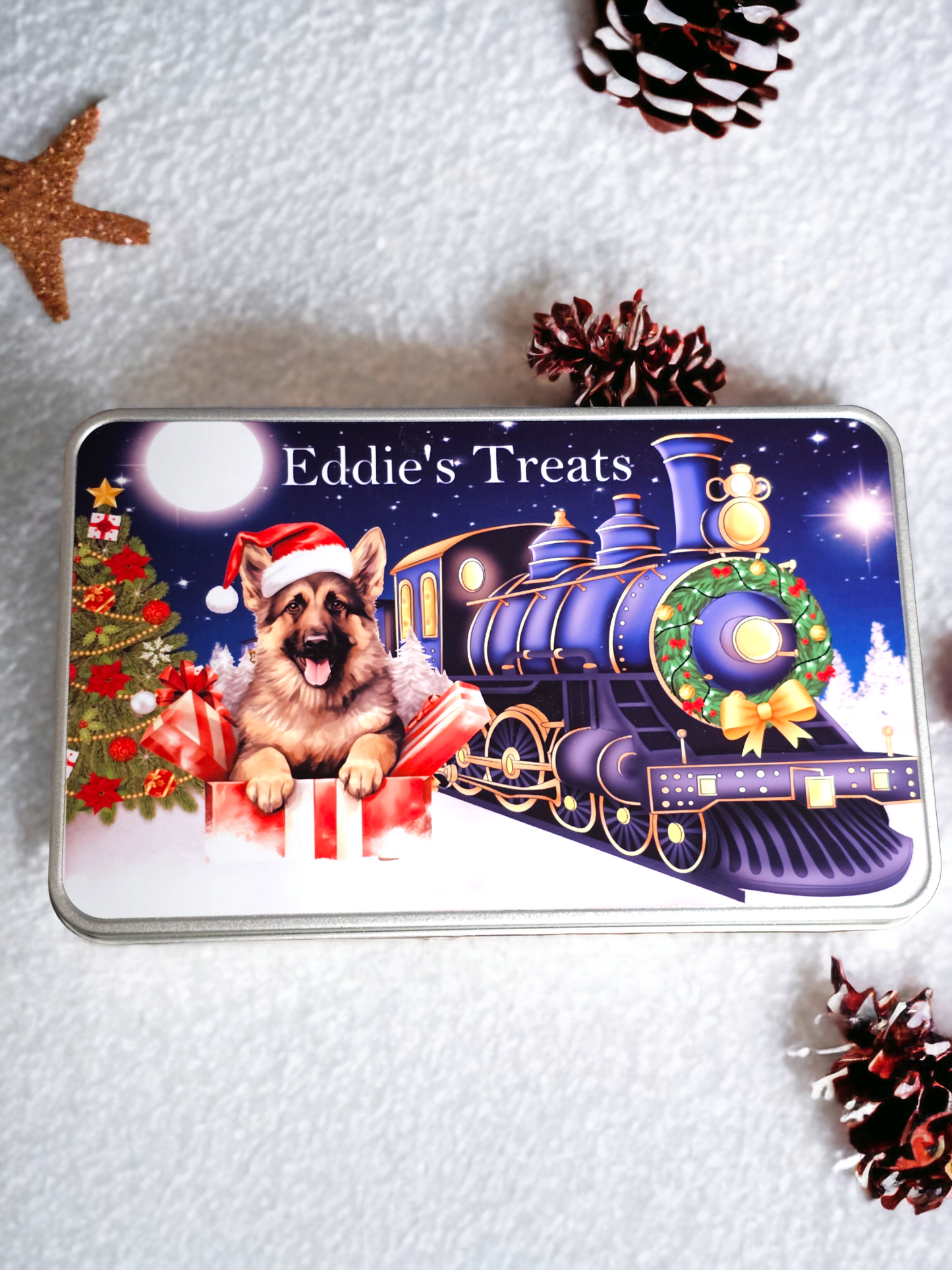 Personalised dog Christmas treat tin