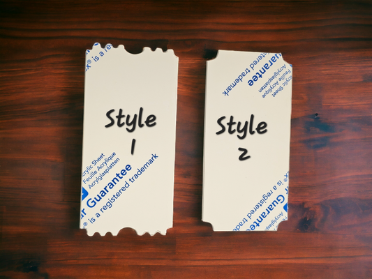 Acrylic ticket blanks  with SVG