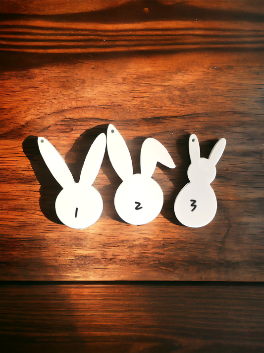 Bunny tags, acrylic blanks pack of 5