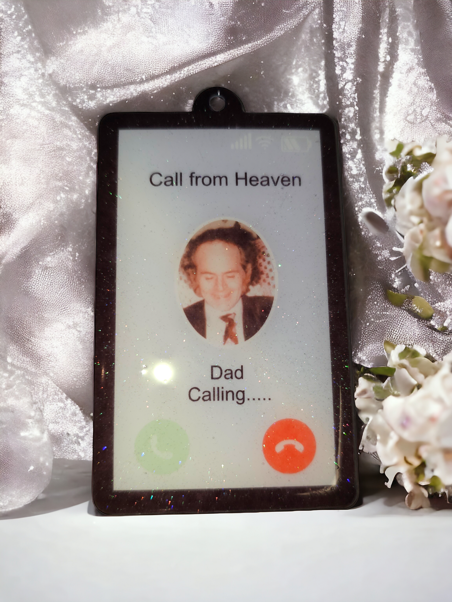 Acrylic mobile style keyrings pack of 10