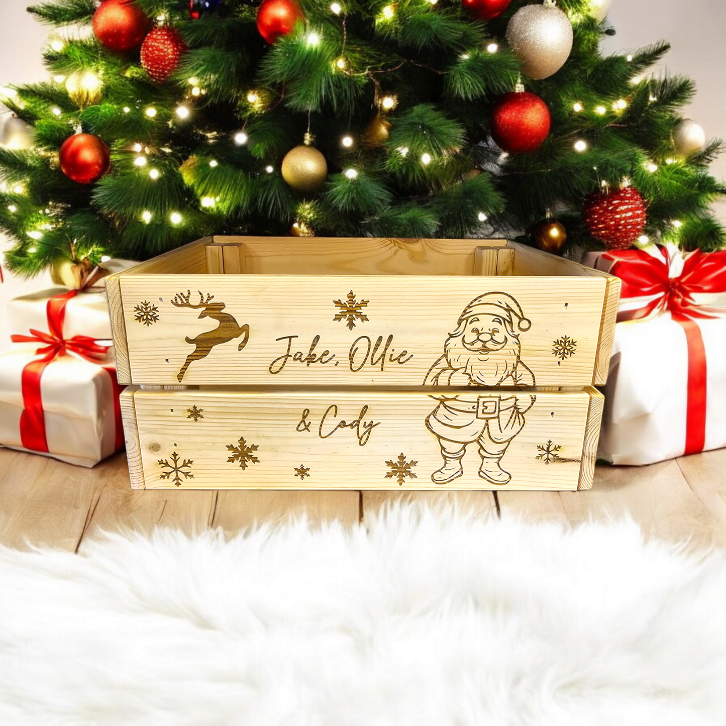 Personalised Christmas eve crate, rustic Christmas, personalised gift, Christmas eve box