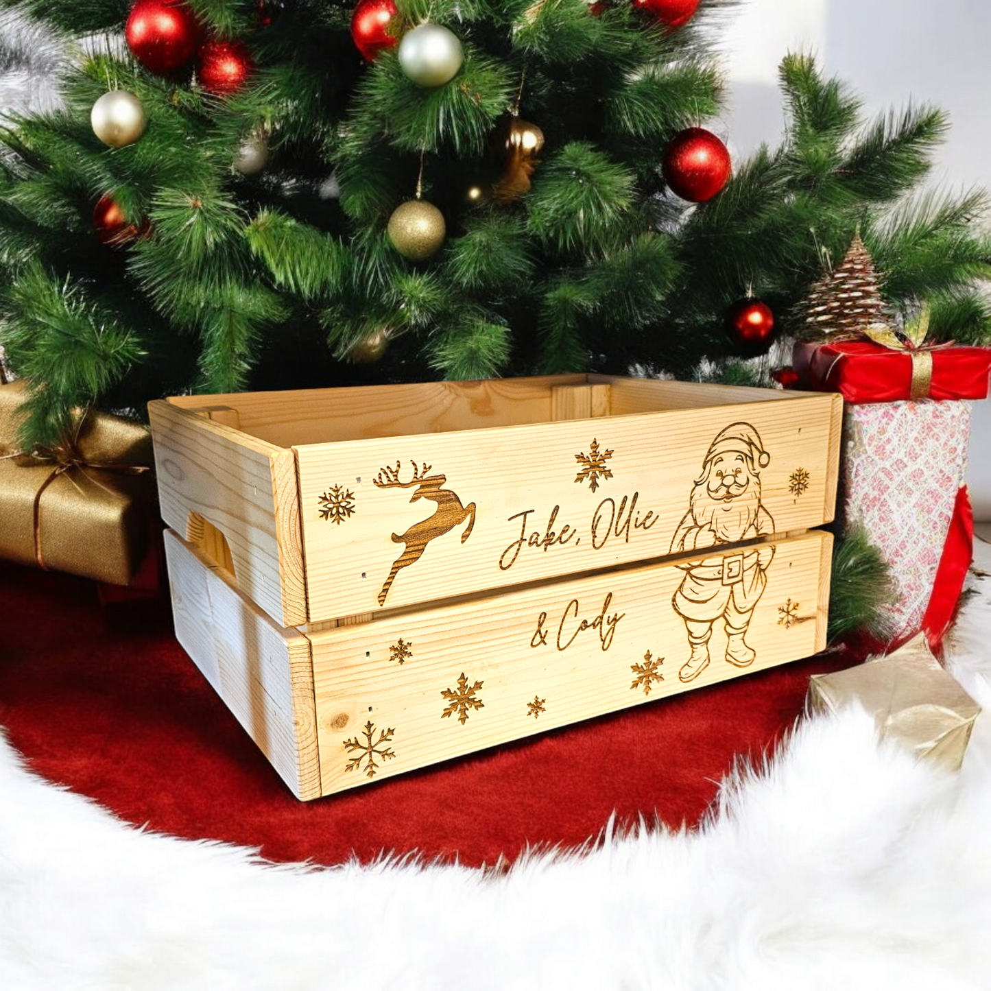 Personalised Christmas eve crate, rustic Christmas, personalised gift, Christmas eve box