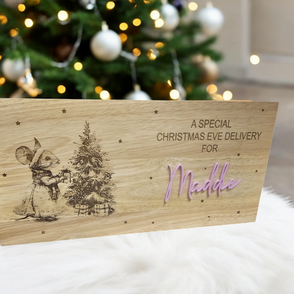 Personalised vintage mouse Christmas eve crate