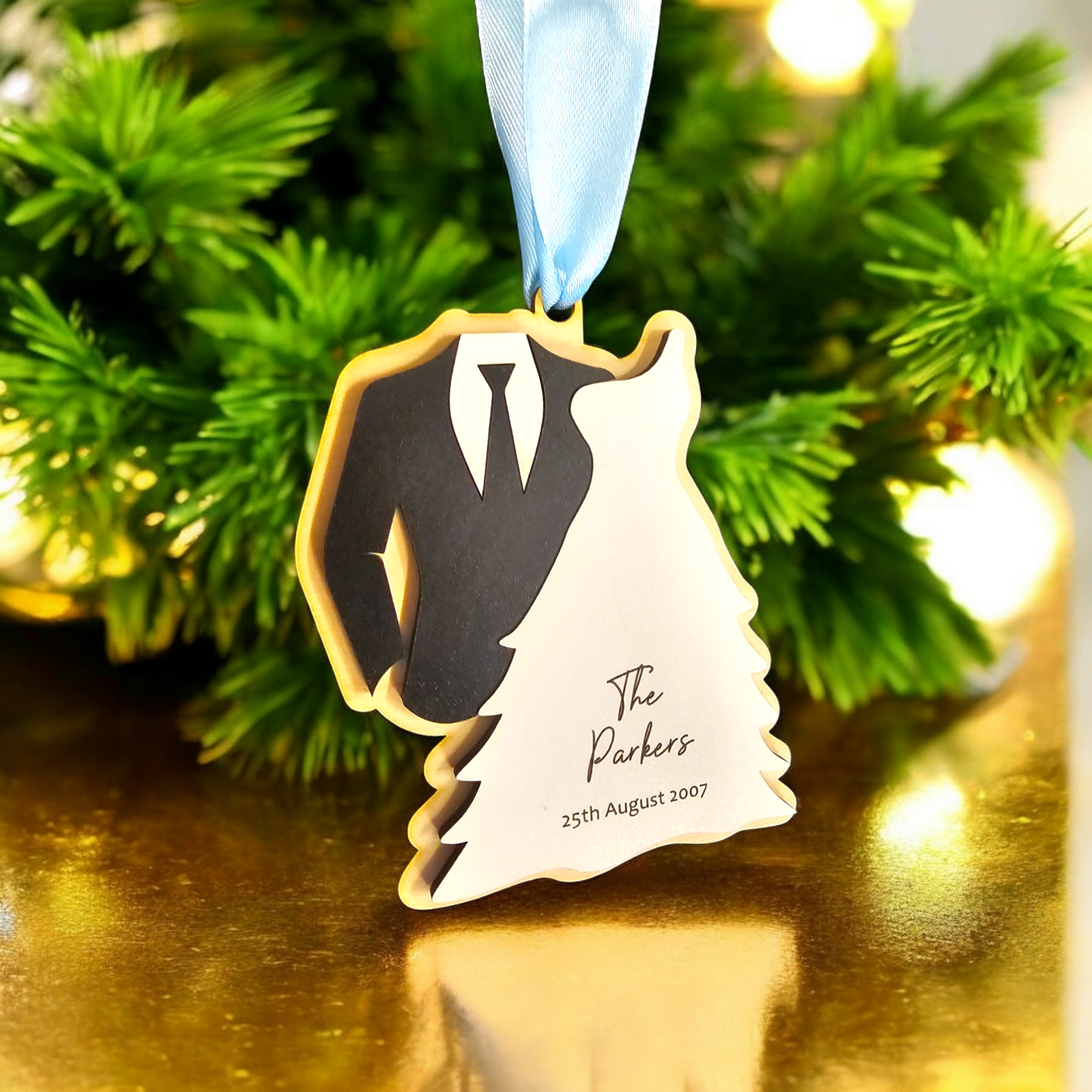 Mr & Mrs personalised Christmas decoration, 1st Christmas as Mr and Mrs