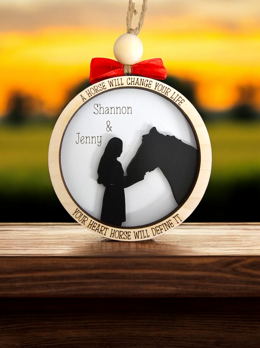 Personalised girl and her horse, boy and his horse