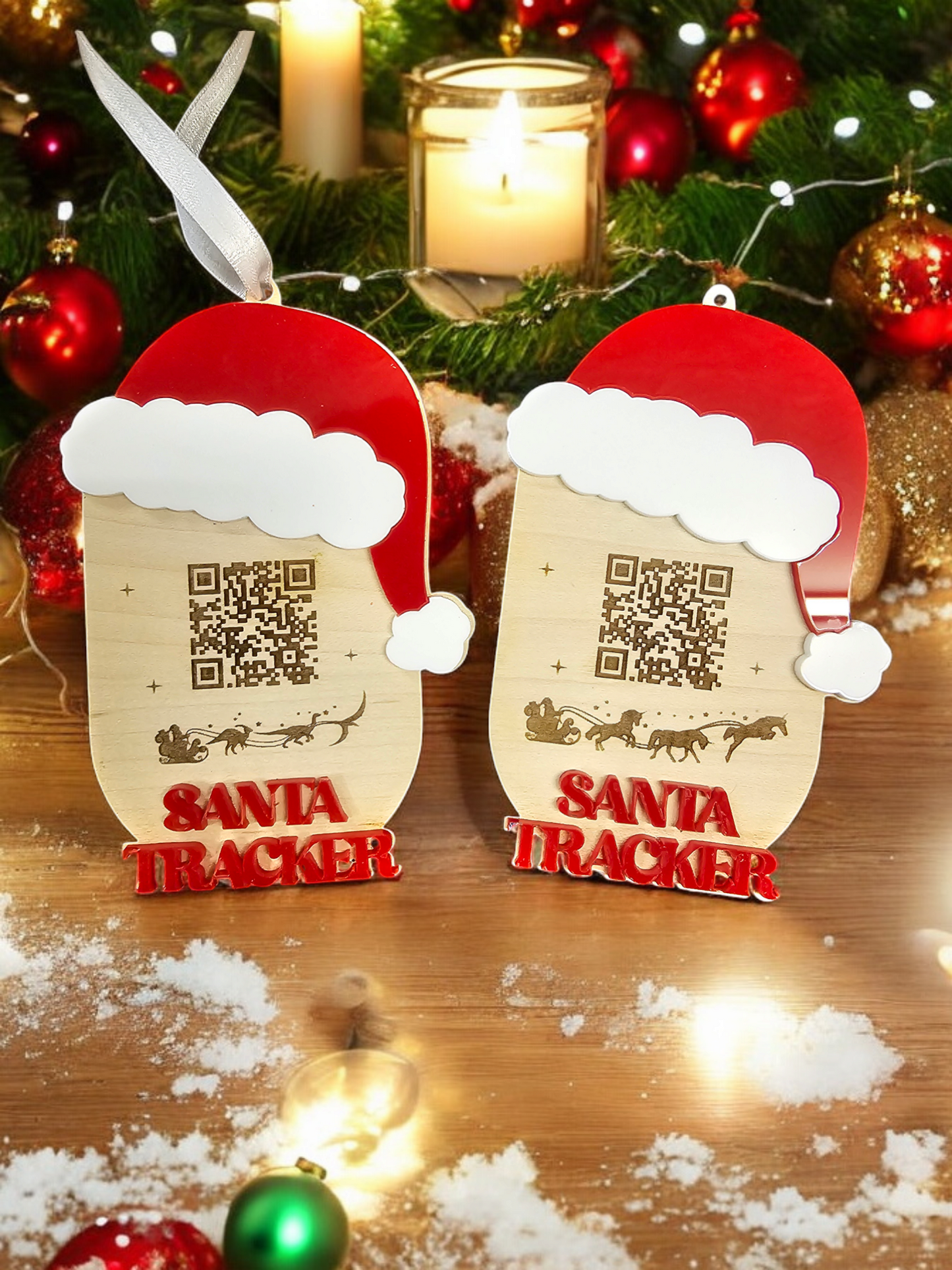 Santa tracker, Christmas tree ornament use any smart device to track Santa Claus